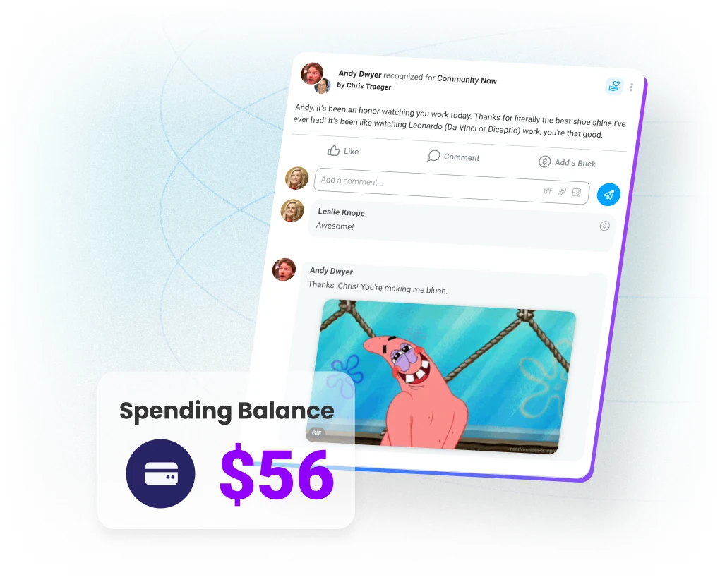 Peer recognition in Motivosity boosting employee engagement and participation in workplace programs.