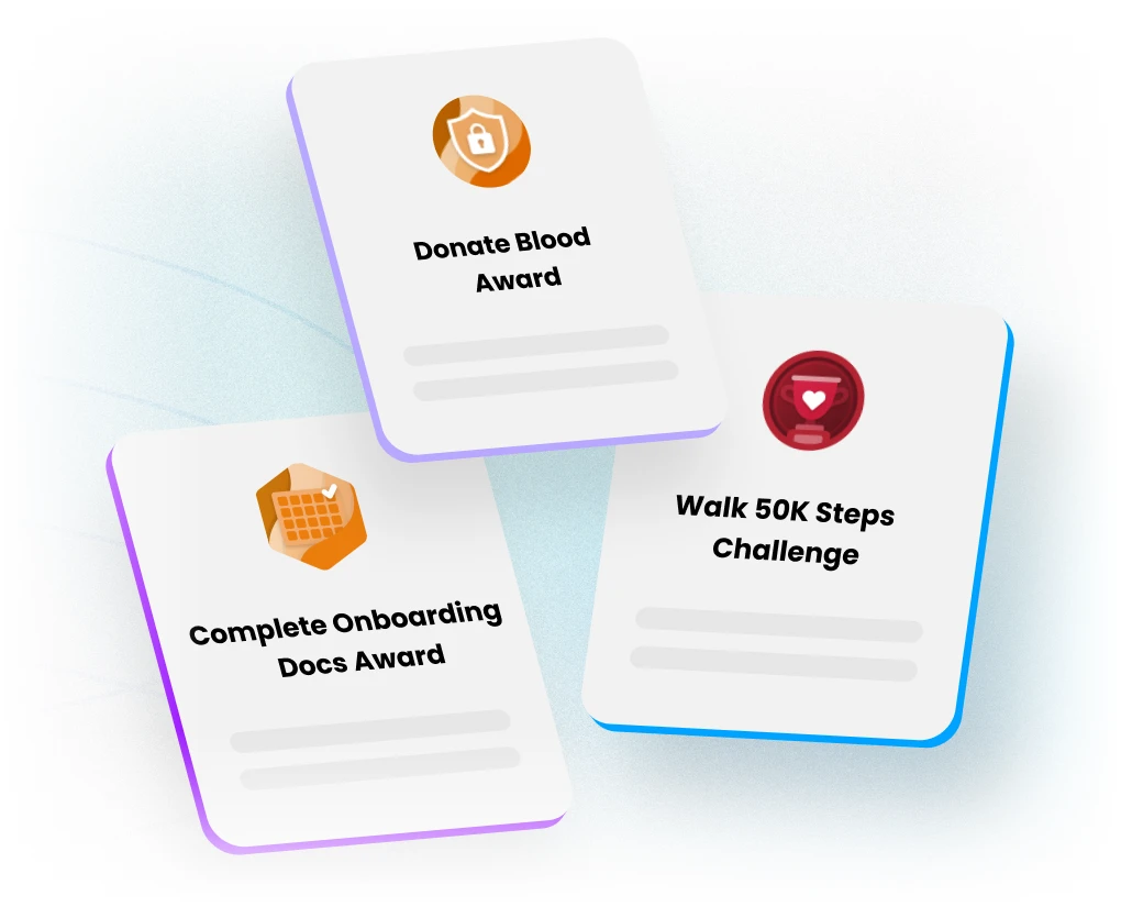 Motivosity employee recognition platform awarding employees for participation in wellness challenges, onboarding, and company initiatives.