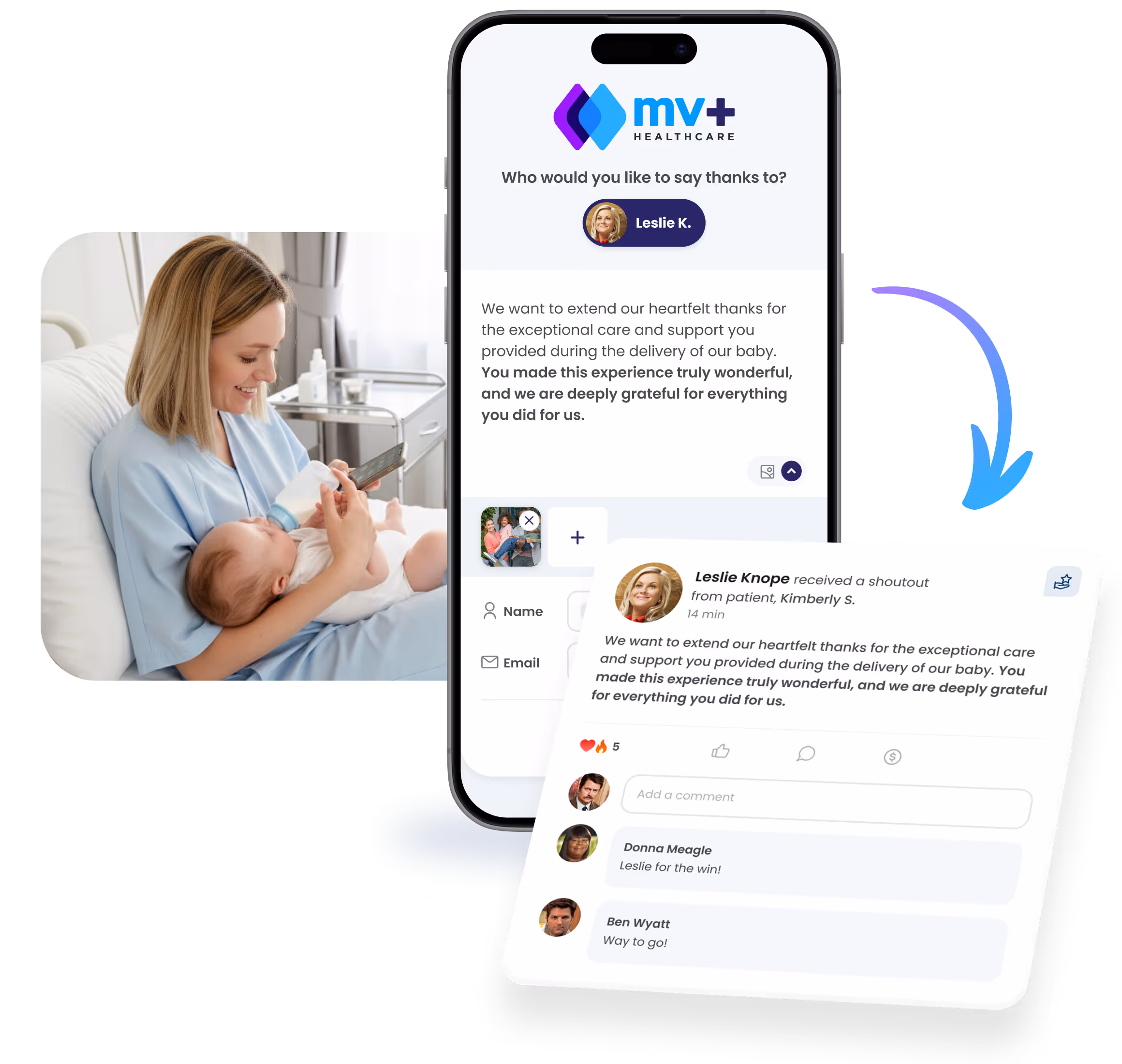 Service Shoutouts in Motivosity where customers recognize employees for delivering great customer service.
