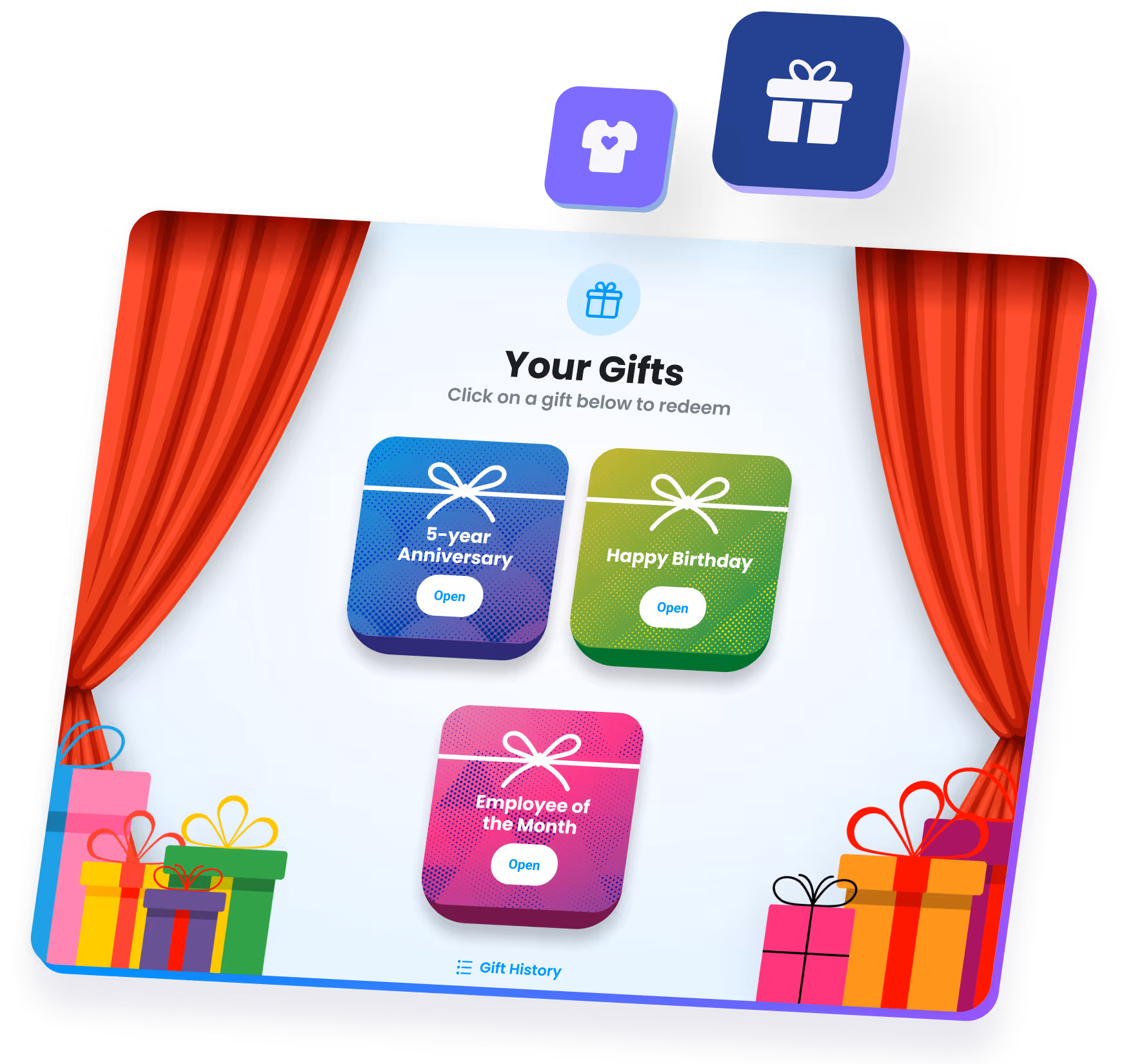 Corporate gifting with Motivosity for sending gifts to employees outside the platform or directly to customers.