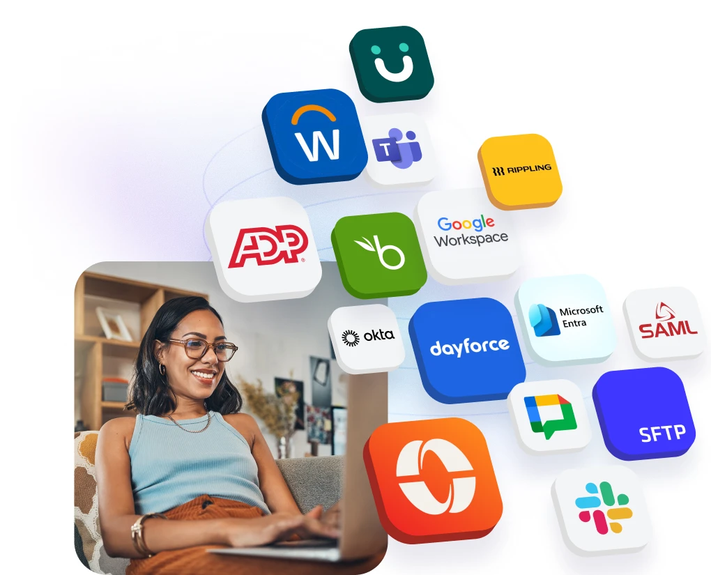 Motivosity integrations with Workday, UKG, Microsoft Teams, Slack, Okta, and other workplace tools.