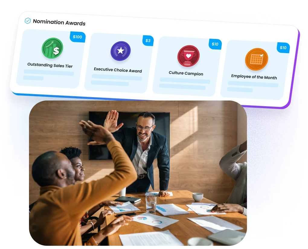 Available nomination awards in Motivosity open for automated nominations that recognize employee excellence and company values. 