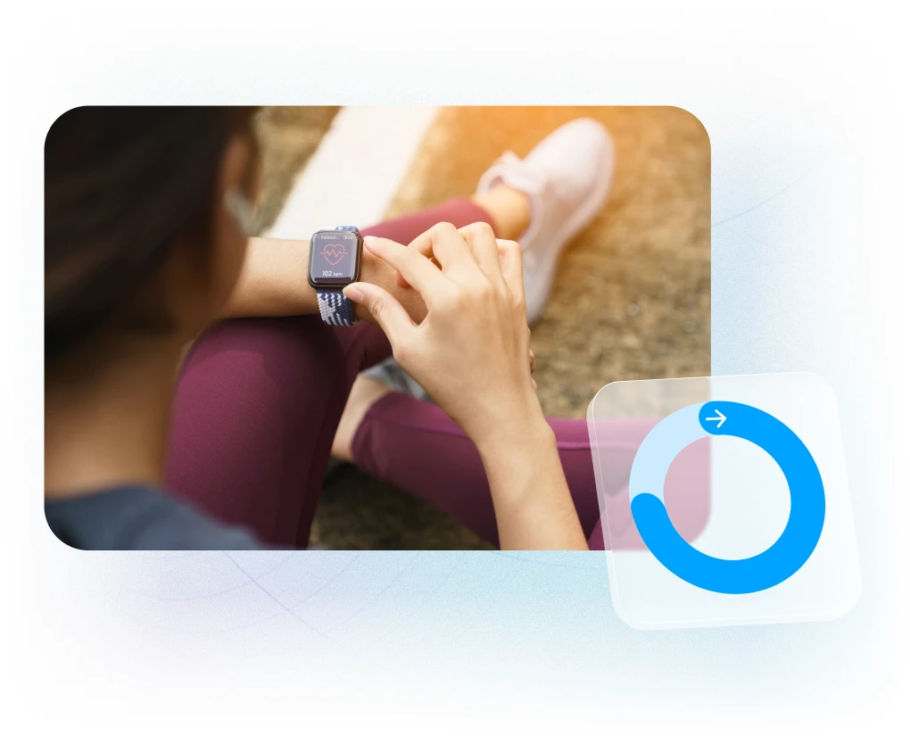 Employee tracking steps in Motivosity to participate in a wellness challenge and earn recognition and rewards.