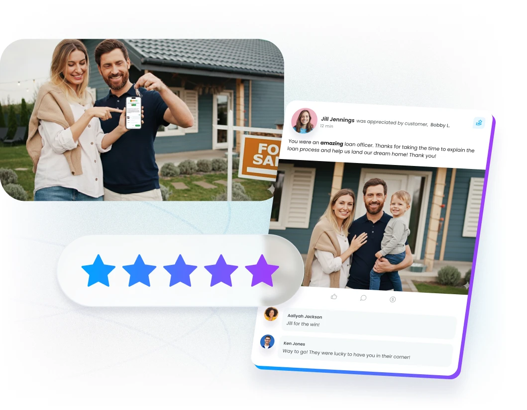 Customer recognition of an employee published on the Motivosity social feed for company-wide celebration.