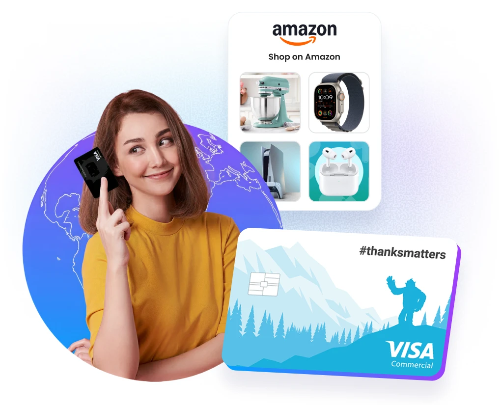 Employee reward options in Motivosity including the ThanksMatters Card and custom reward catalogs for flexible redemption.