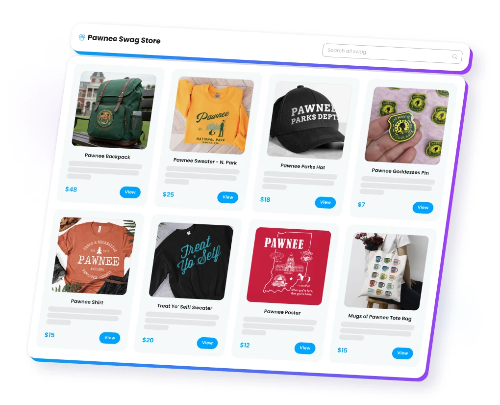 Company store in Motivosity that is branded and customized to match company branding and personalize the employee experience.