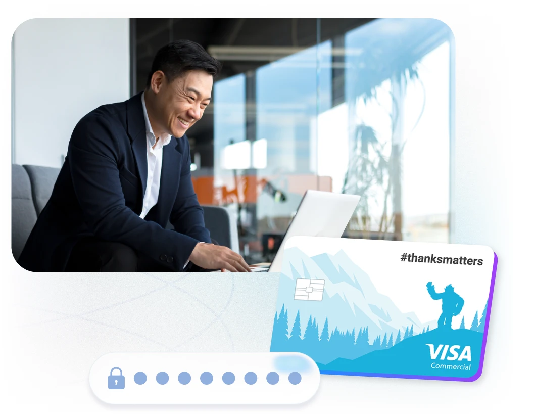 Employee securely logging in to Motivosity with password protection and encrypted authentication for data security.