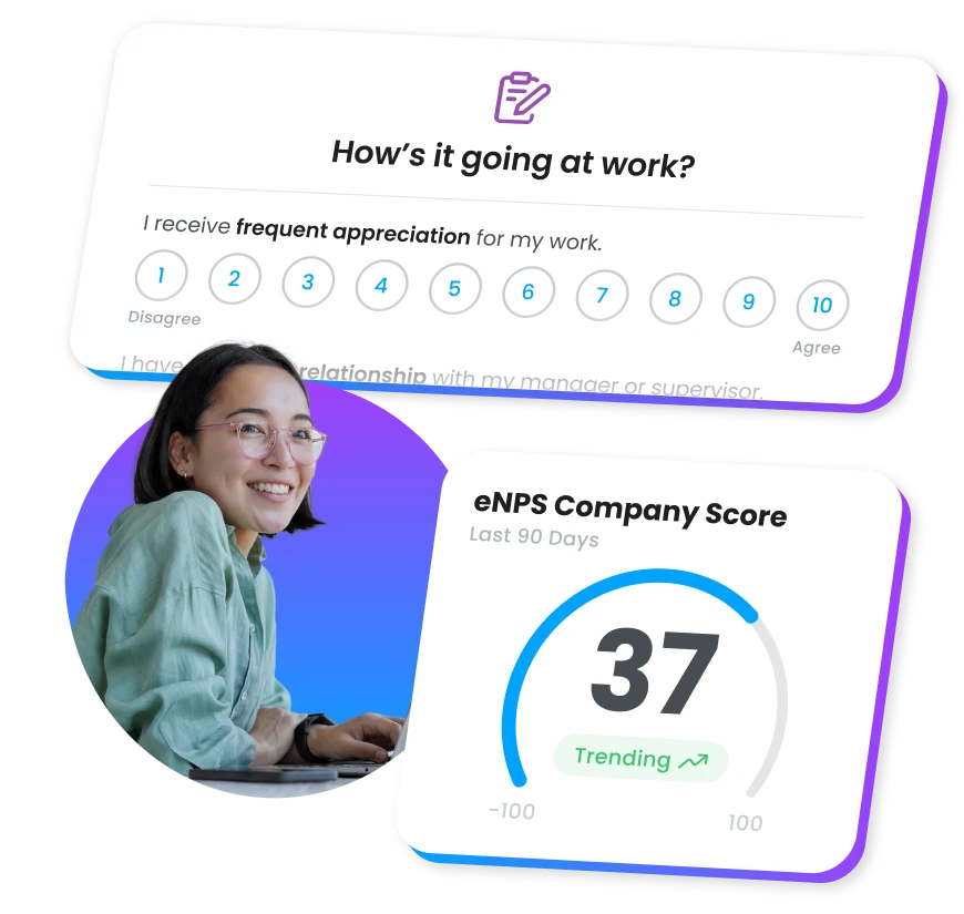 Pulse surveys in Motivosity used to measure employee sentiment, track engagement, and improve workplace culture.