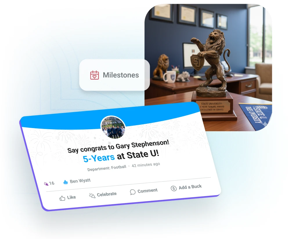 A woman in medical scrubs selecting a scrub top in a store with a display of colorful scrubs, alongside a graphic showing a Motivosity Bucks summary with giving and personal account balances and spending accounts details.