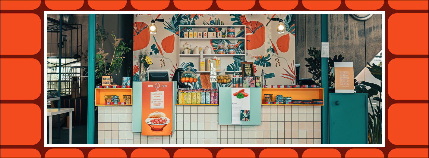 Illustration d’un article sur l’image de marque d’un restaurant, café ou concept store
