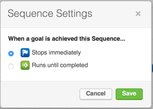 Keap sequence settings