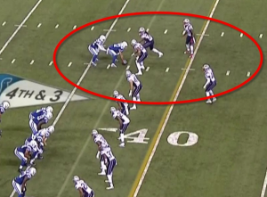 Football playing on a field