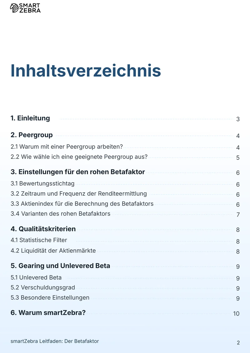Page preview: table of contents