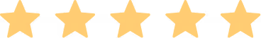 Five gold stars in a horizontal row representing a perfect rating.