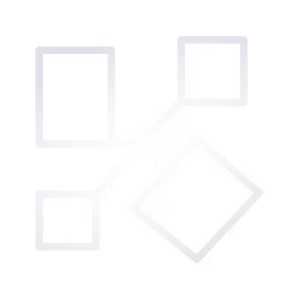 Four connected gray squares forming a network-like structure on a transparent background.