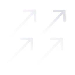 Four white arrows pointing diagonally upward in different directions on a black background.
