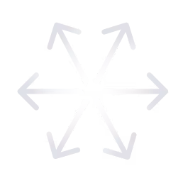 Six gray arrows pointing outward in different directions from a central point.