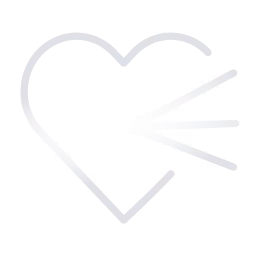 Pixelated white heart shape with an arrow pointing to the right on a black background.