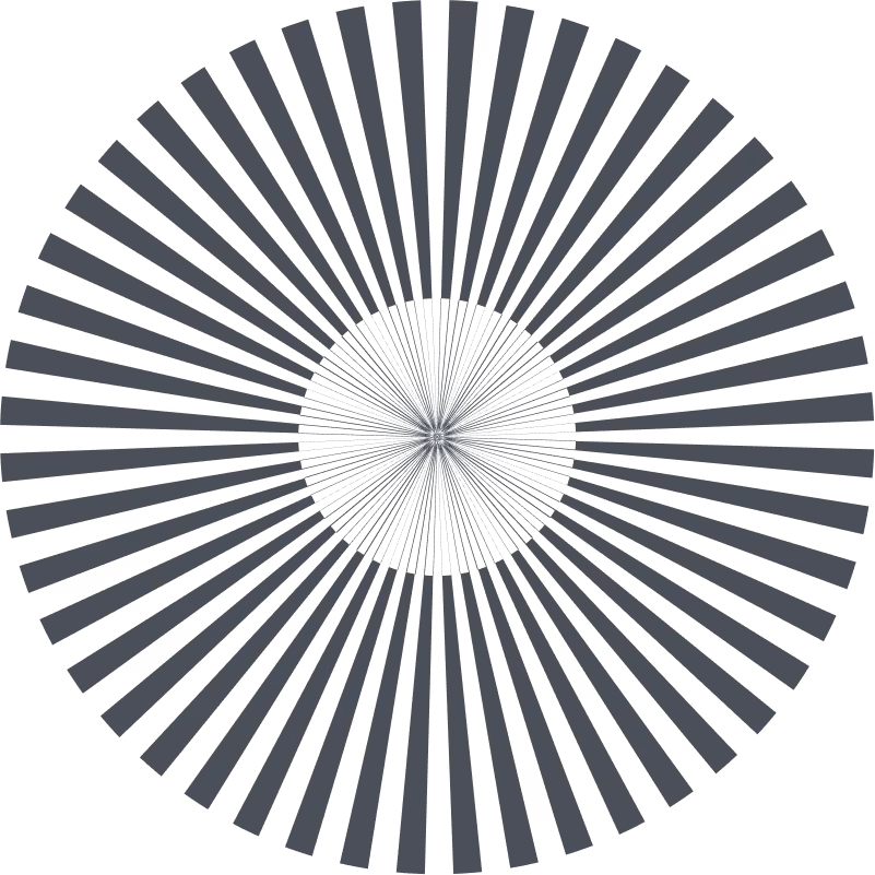 Stylized black wheel with multiple radial spokes extending from the center hub.