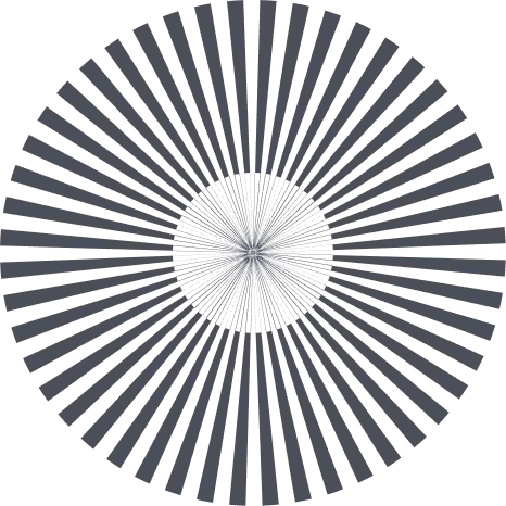 Black radial burst pattern with varied-length lines emanating symmetrically from center on white background.