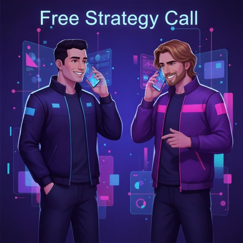 B2B business founders are talking on phones about AI lead generation