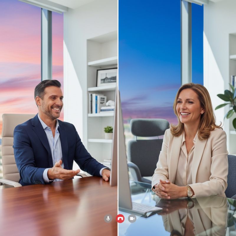 Post-exit Founder and senior wealth advisor on a video call