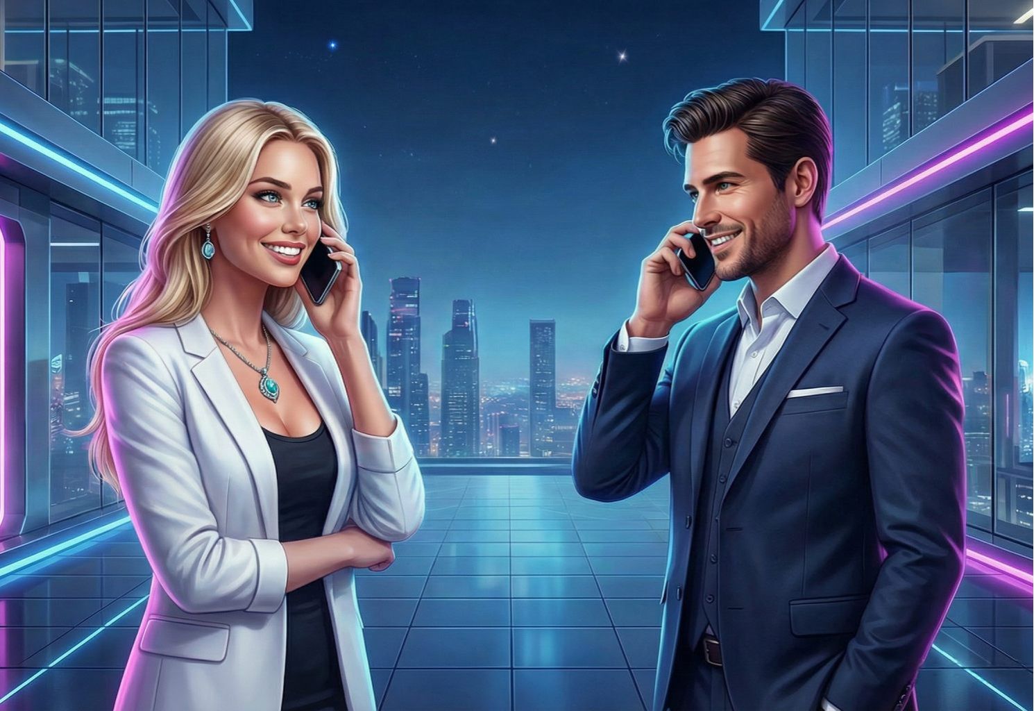 Post-exit SaaS founder speaking on a mobile phone with elite senior wealth advisor about wealth management