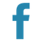 Facebook social media icon in blue.