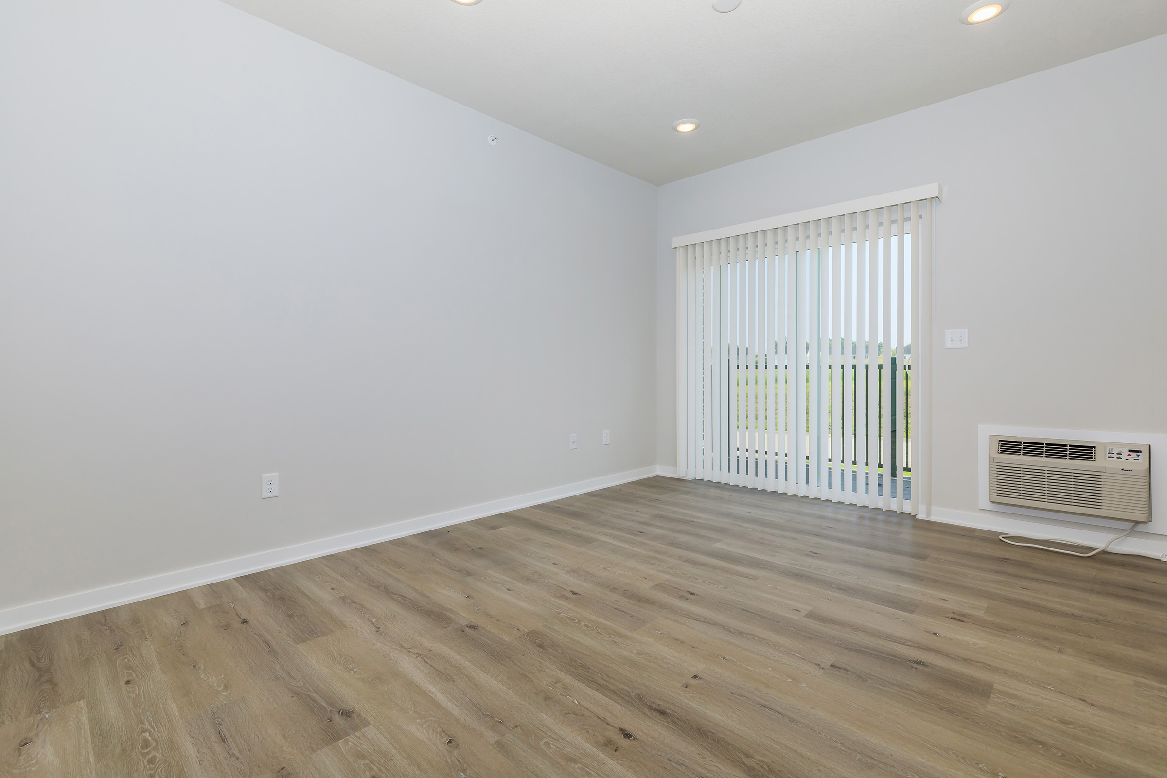 living area with balcony doors