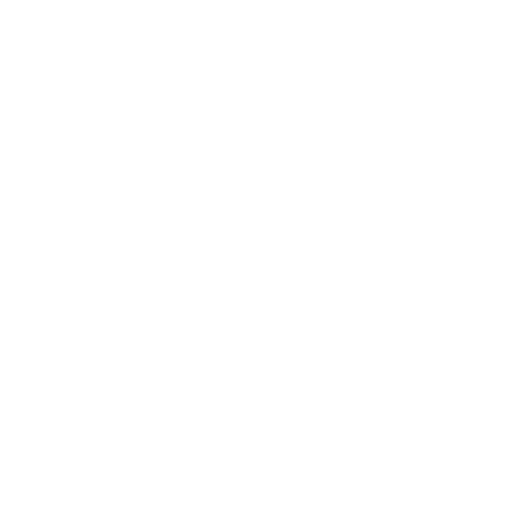 LinkedIn icon in black on white background.