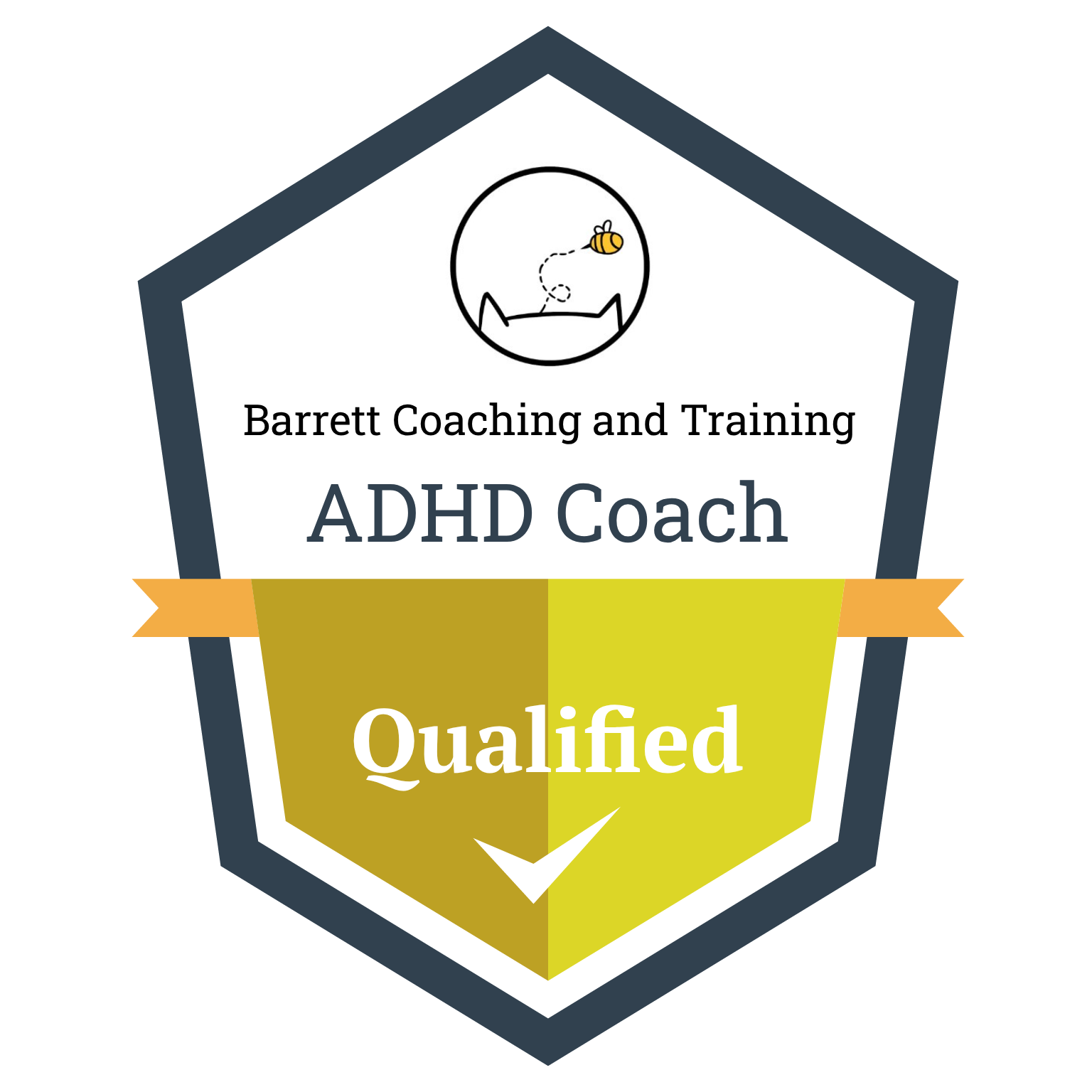 Barrett Coaching and Training qualified ADHD Coach badge