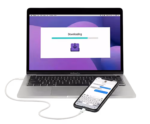 Laptop connected to Phone Downloading Dispute Buddy