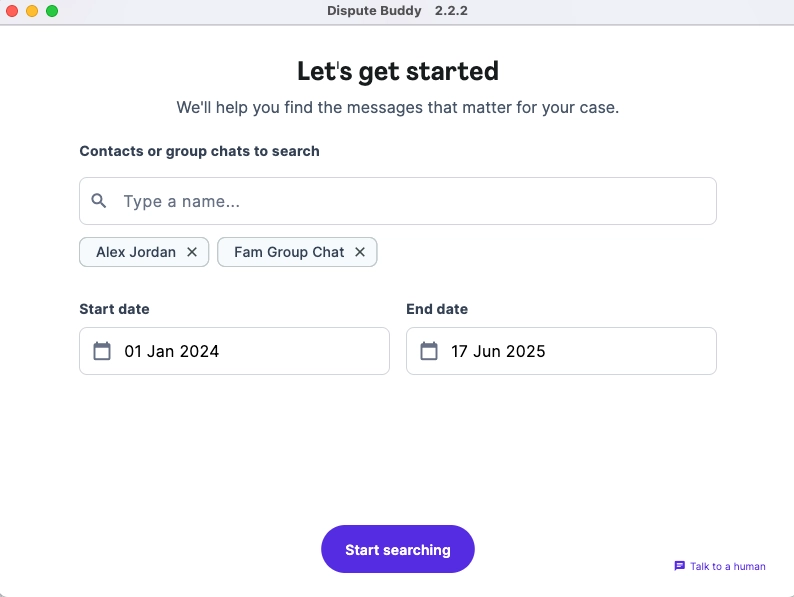 lets get started screen dispute buddy