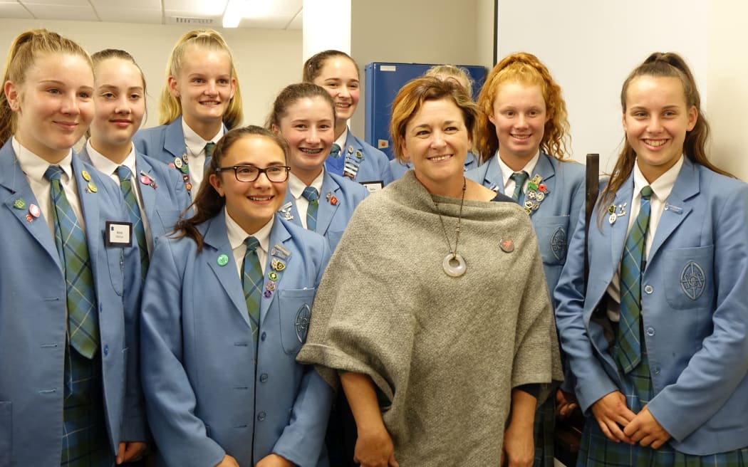 Dr. Jenine Beekhuyzen with a group of students in Otago, New Zealand.
