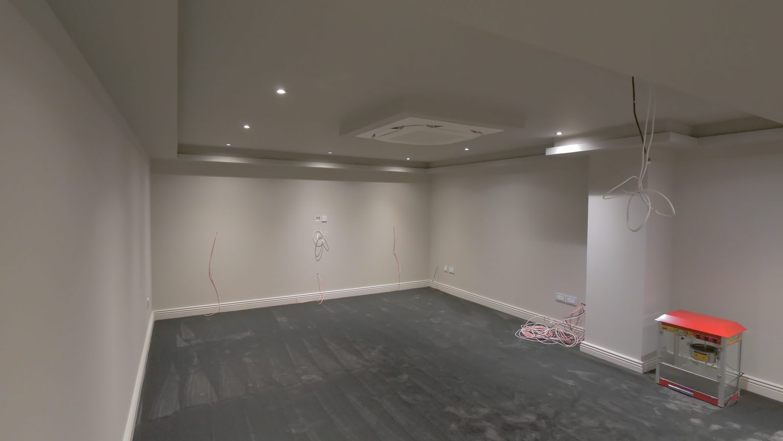 Bare unfinished basement before conversion