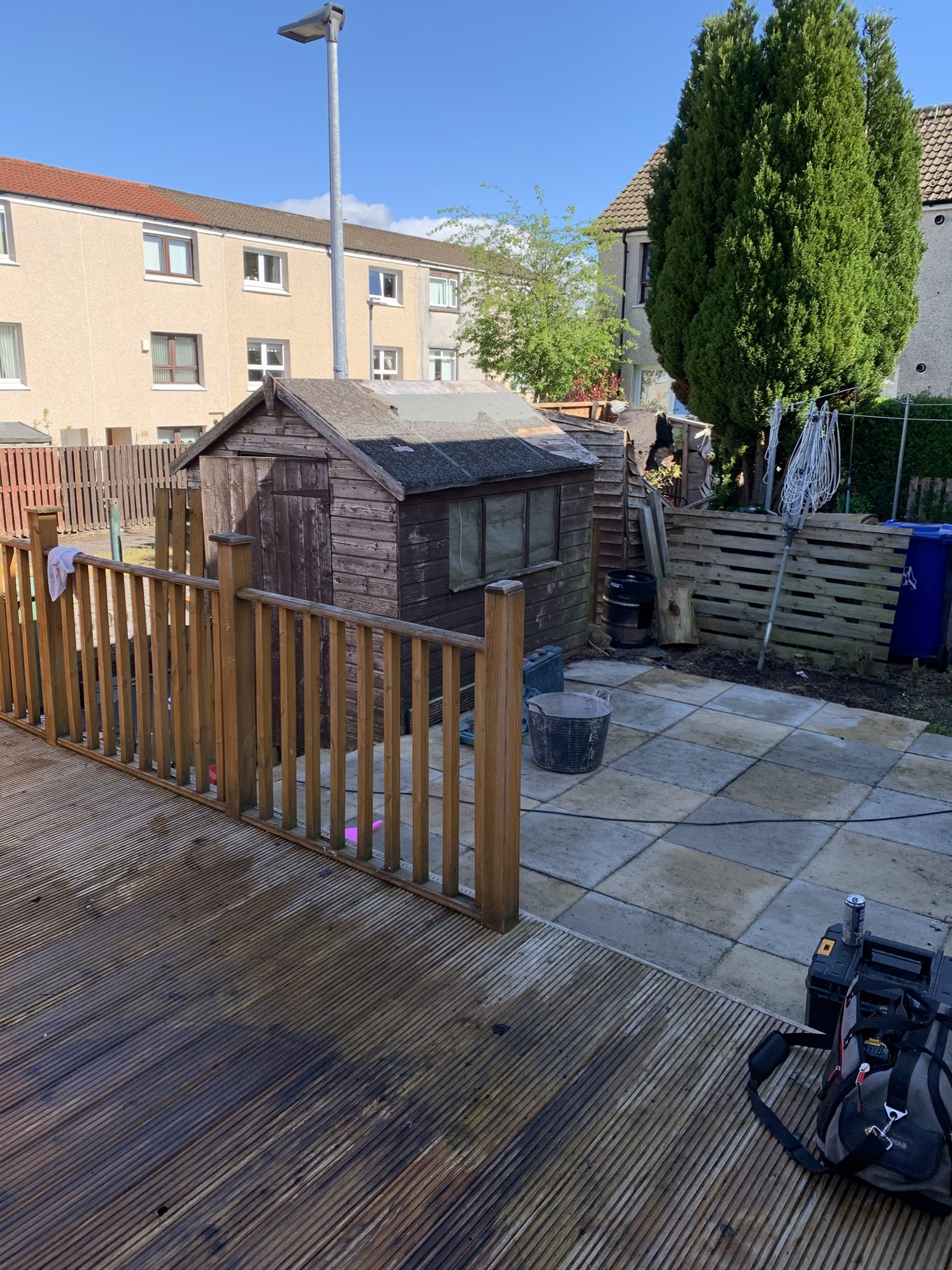Garden shed and deck before conversion