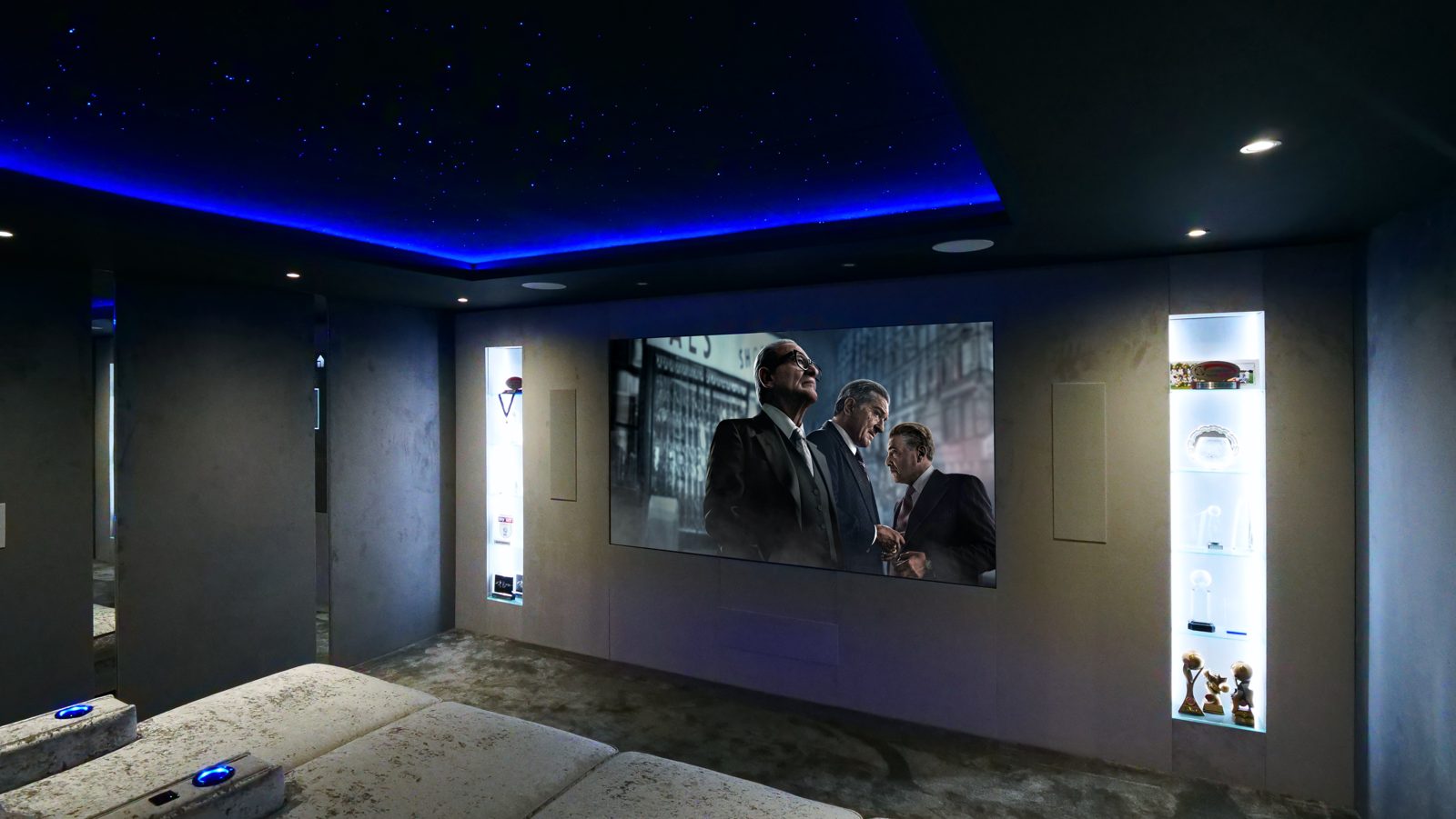 Milngavie garage cinema atmospheric screen wall shot