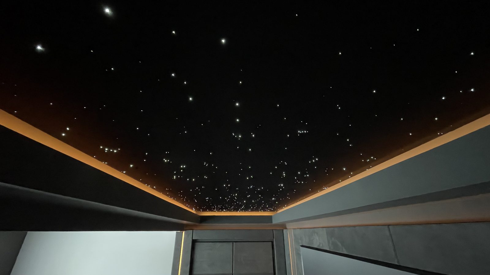 Lenzie double garage cinema star ceiling detail