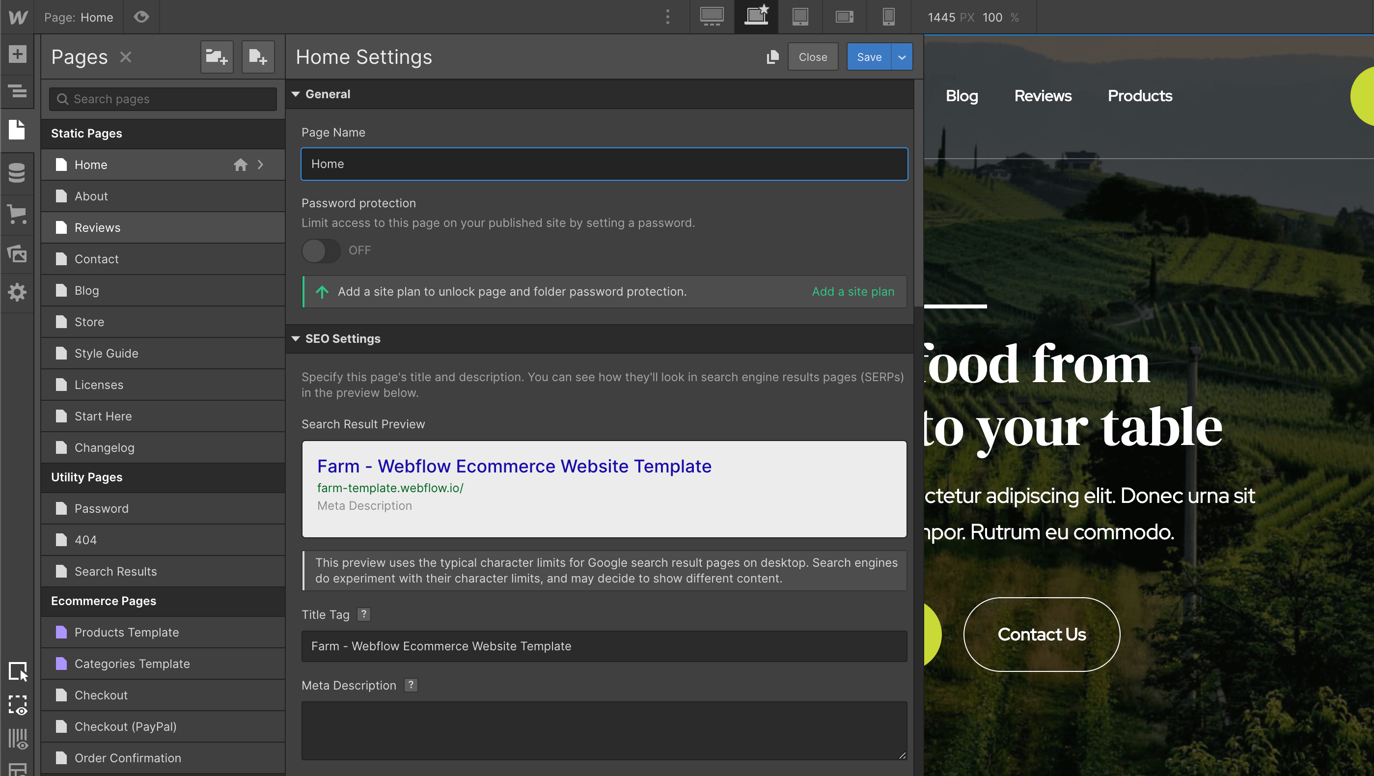 SEO - Farm Webflow Template