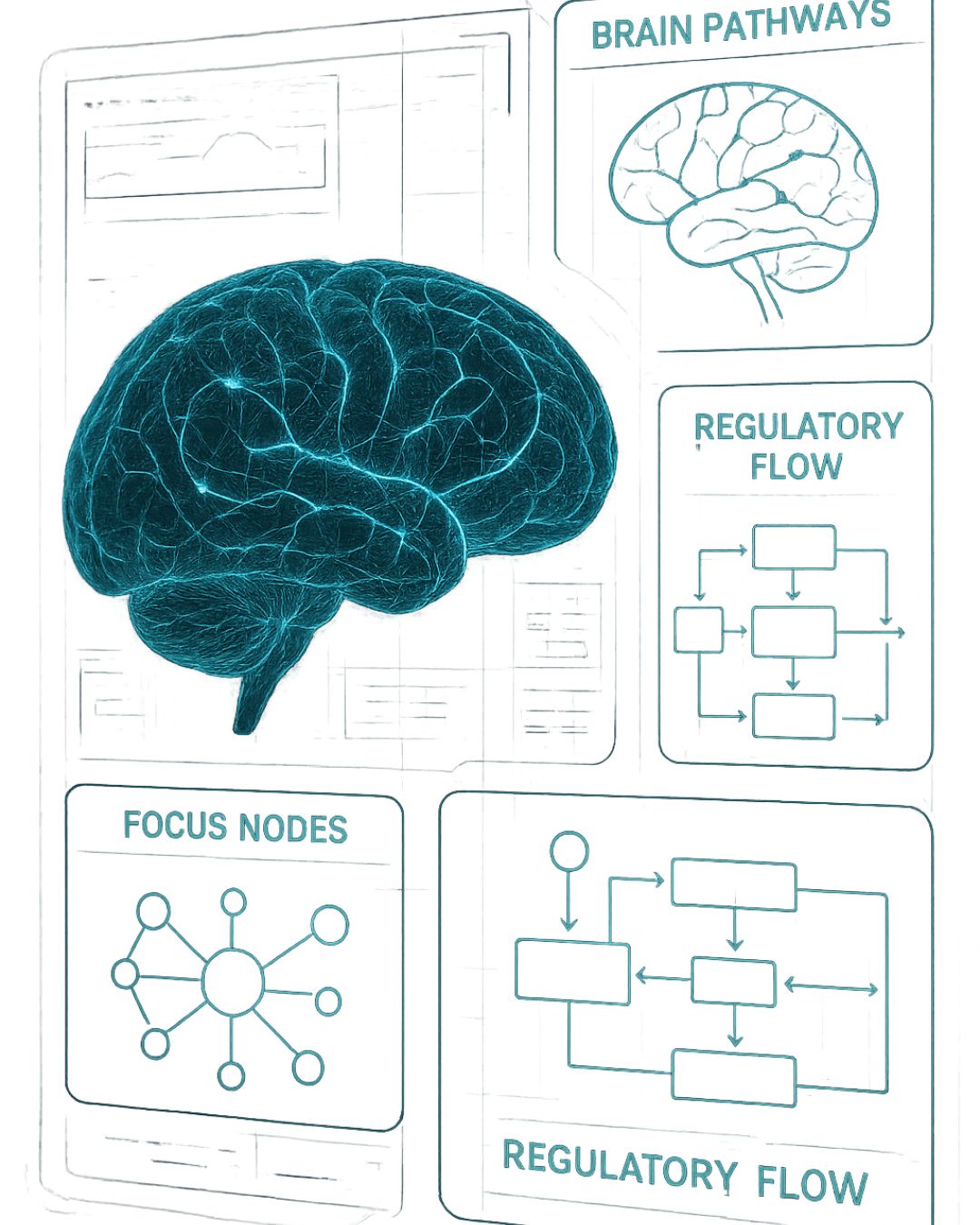 Holographic VR interface illustrating emotional regulation and attention pathways.
