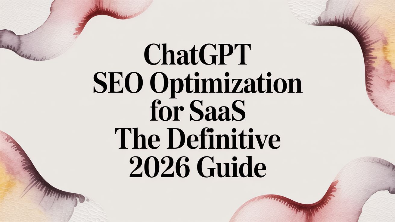 ChatGPT SEO Optimization for SaaS The Definitive 2026 Guide