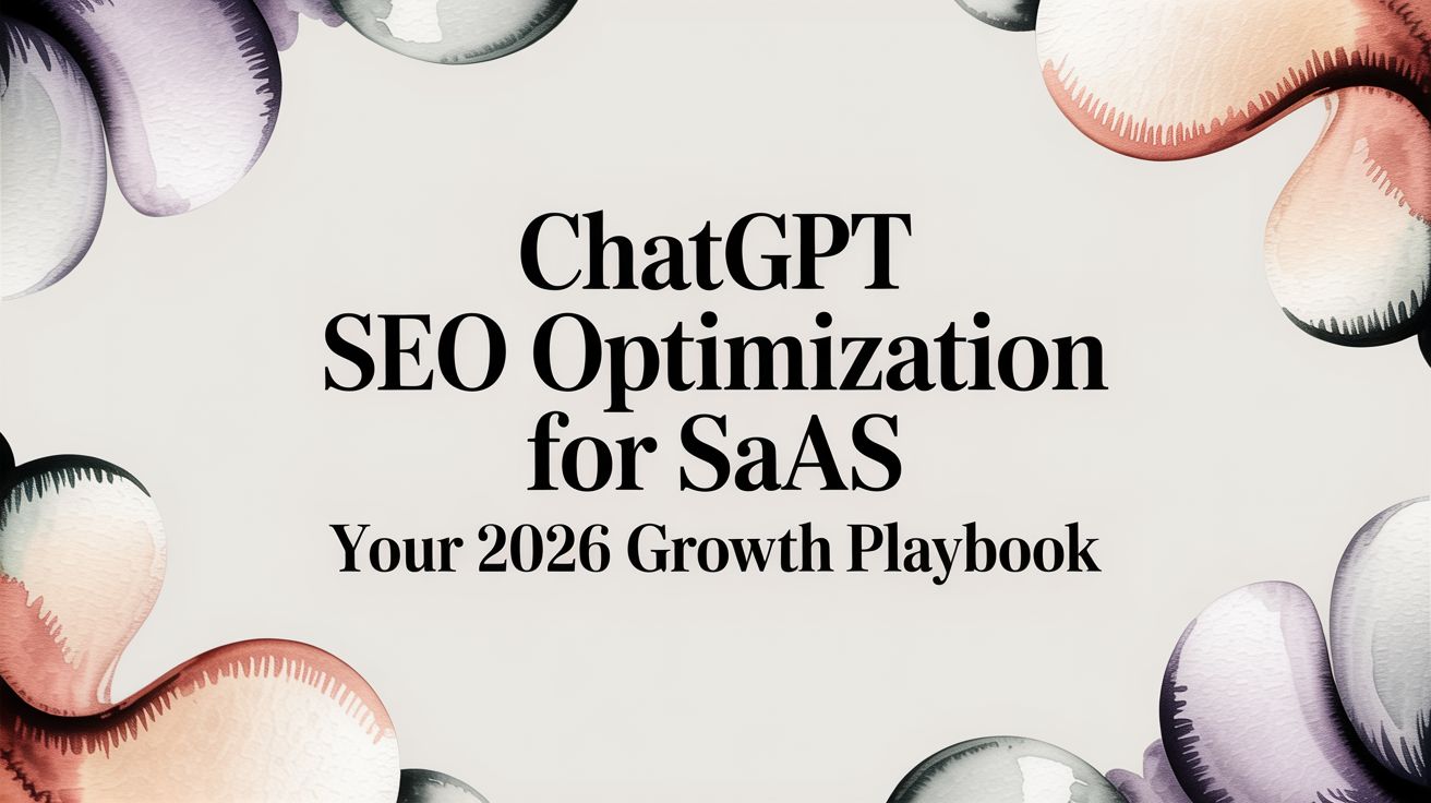 ChatGPT SEO Optimization for SaaS Your 2026 Growth Playbook