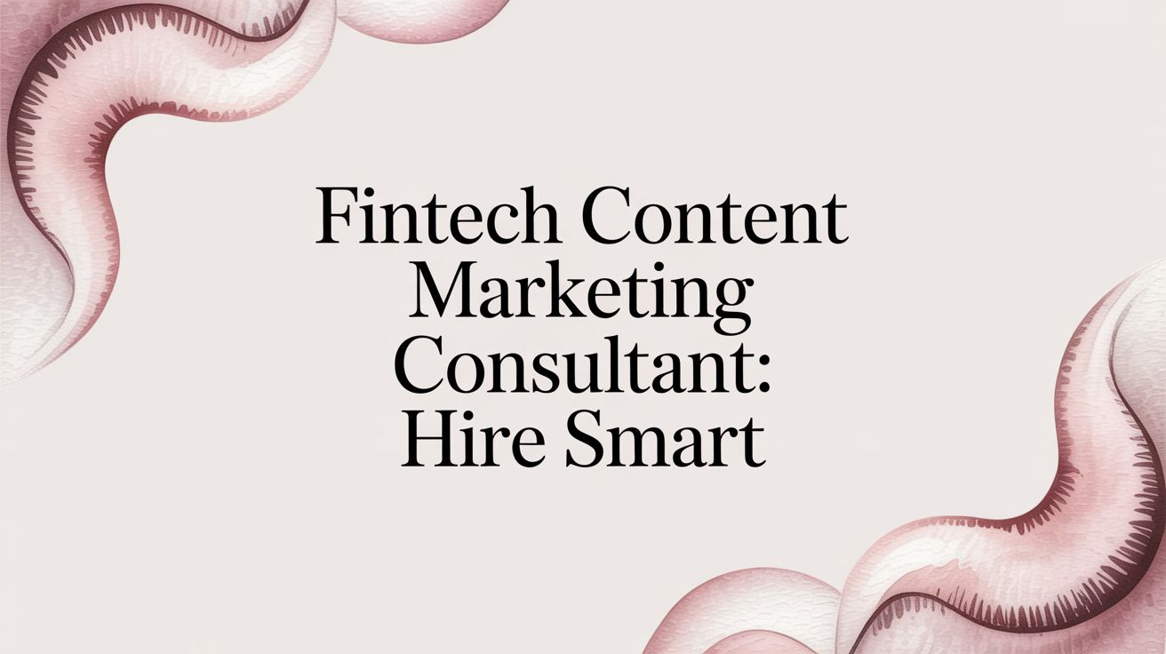 Fintech Content Marketing Consultant: Hire Smart