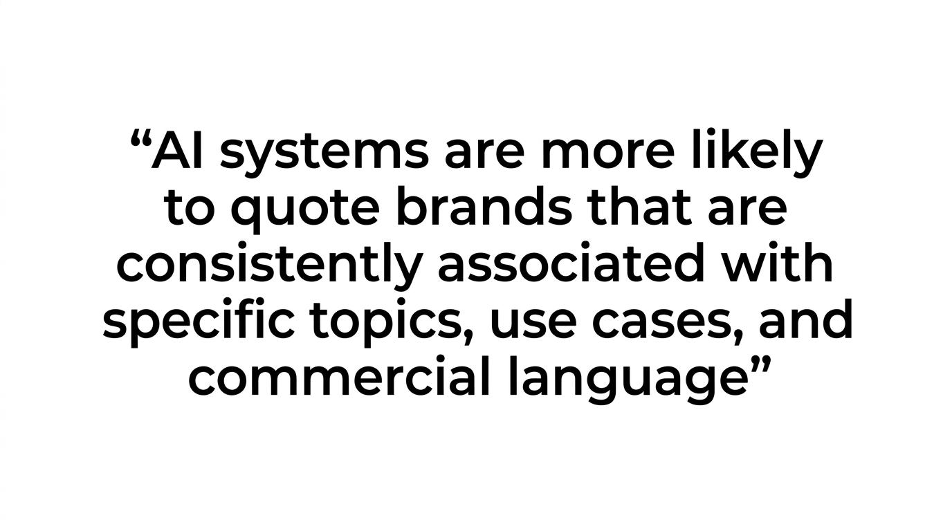 Quote card emphasizing that entity authority matters more than domain authority for AI citations.