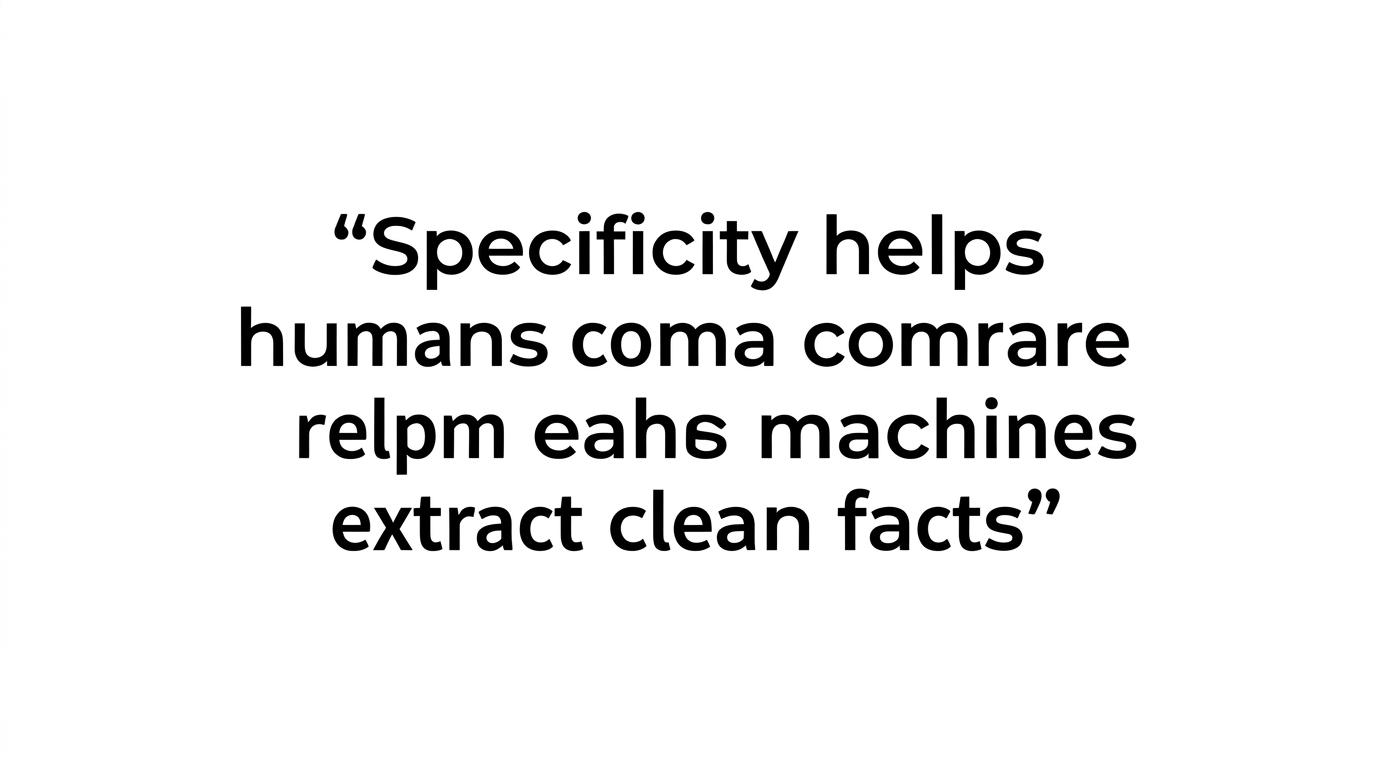 Bold pull quote highlighting the idea that pricing pages should remove ambiguity rather than write for robots.