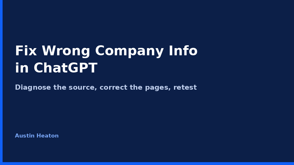 Fix wrong company information in ChatGPT cover