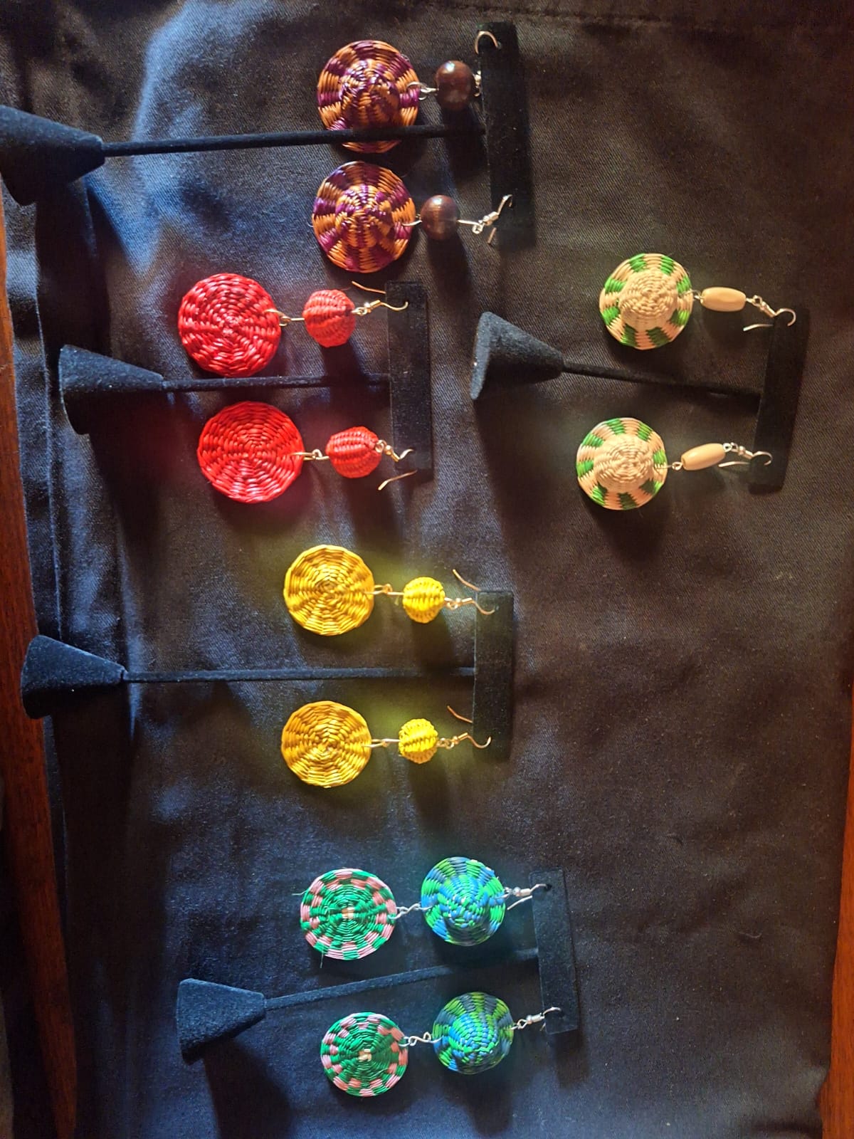 Aretes de paja toquilla