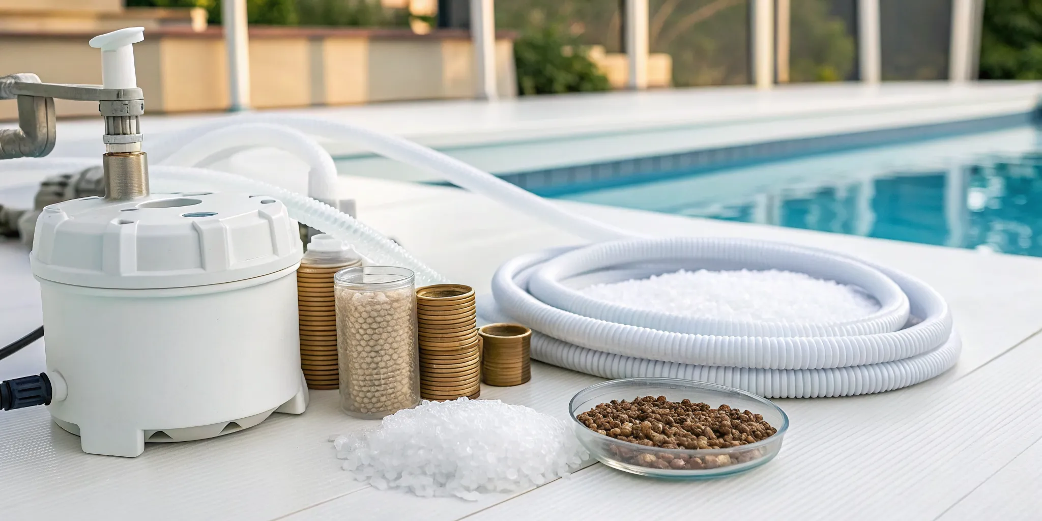 Equipment for an above ground pool saltwater conversion, a primary factor in the overall cost.
