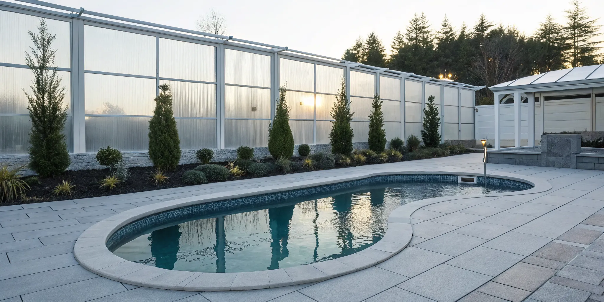 Opening an above ground pool by preparing the clean deck and surrounding area.