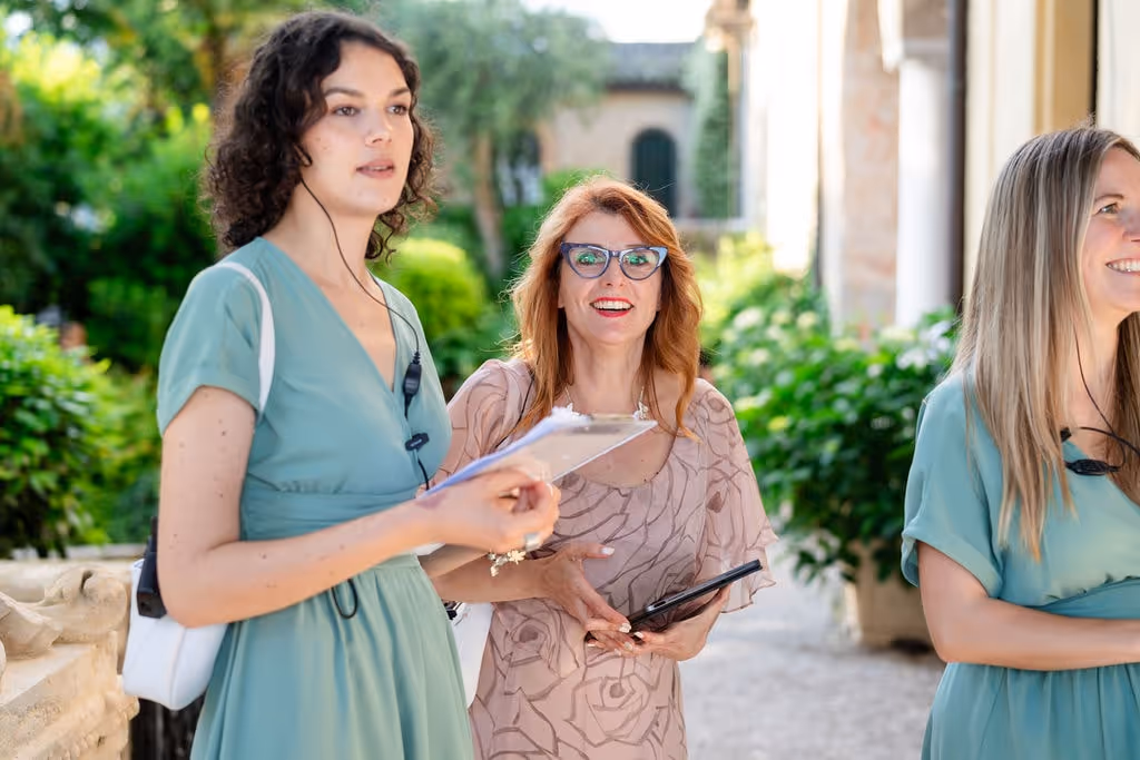 Sinfonia Wedding Team reviewing a wedding time line togrther